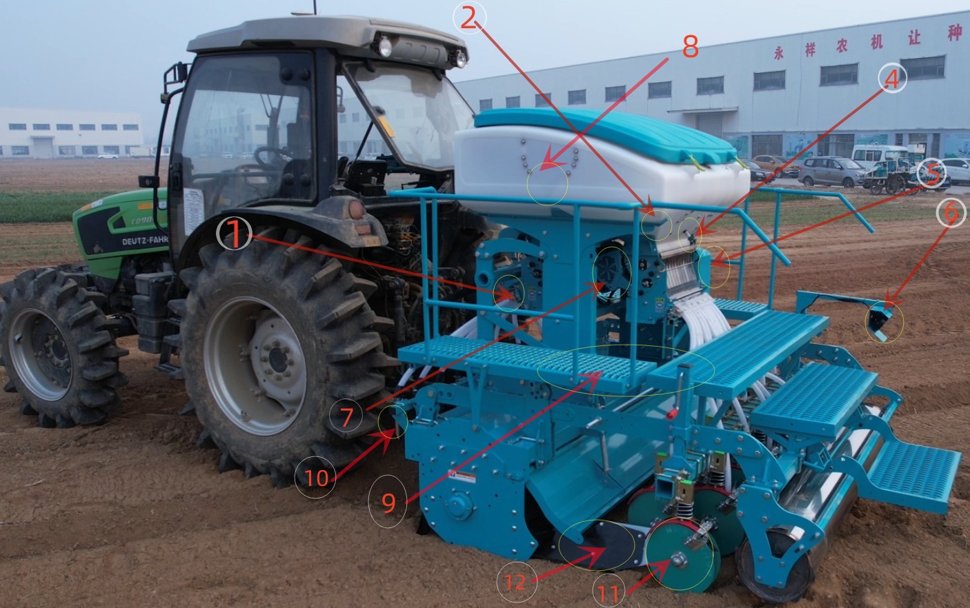 Yongxiang P12S rows seed fertilizer synchronous all-in-one machine